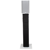 Flex Totem TV - 3ft to 6ft Height Adjustable Totem Stand Incl. TV Mount, Foldable Base Plate and Speaker Stud