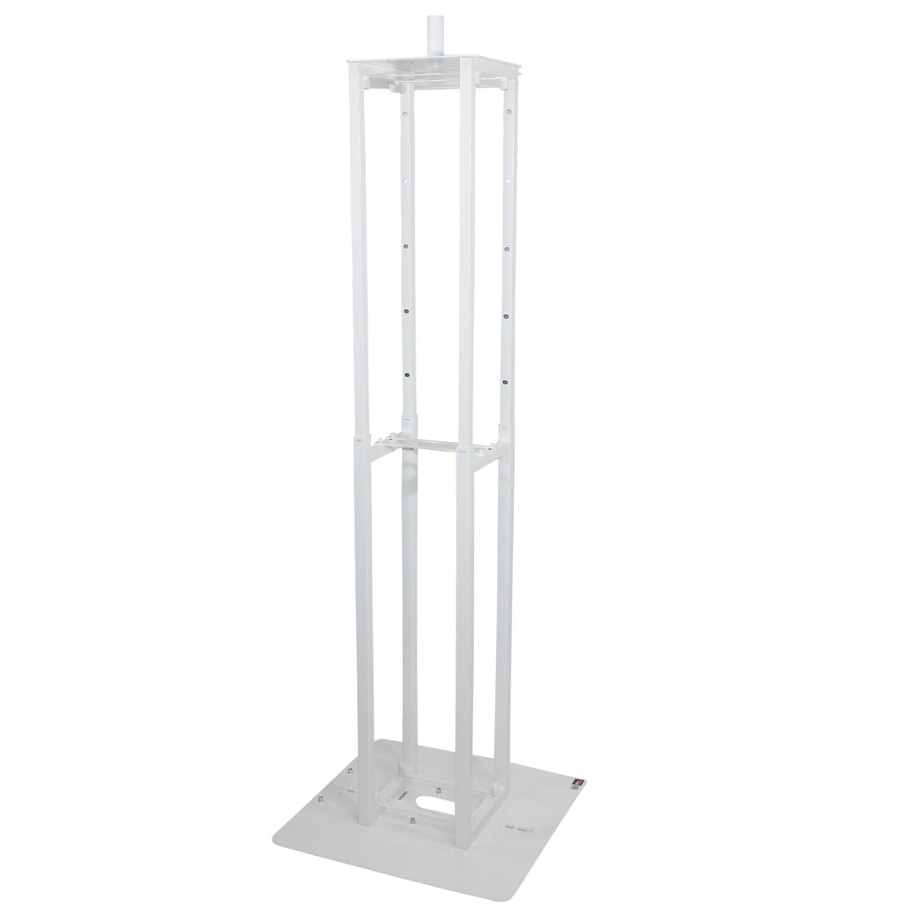 Flex Totem TV - 3ft to 6ft Height Adjustable Totem Stand Incl. TV Mount, Foldable Base Plate and Speaker Stud