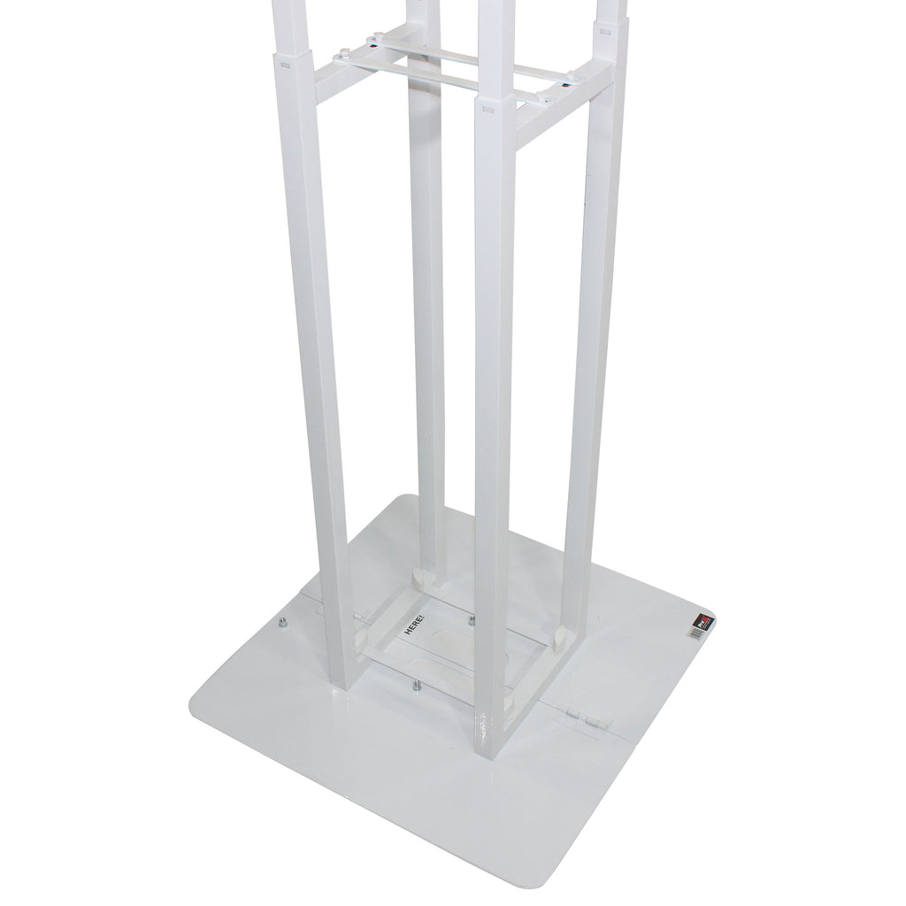 Flex Totem TV - 3ft to 6ft Height Adjustable Totem Stand Incl. TV Mount, Foldable Base Plate and Speaker Stud