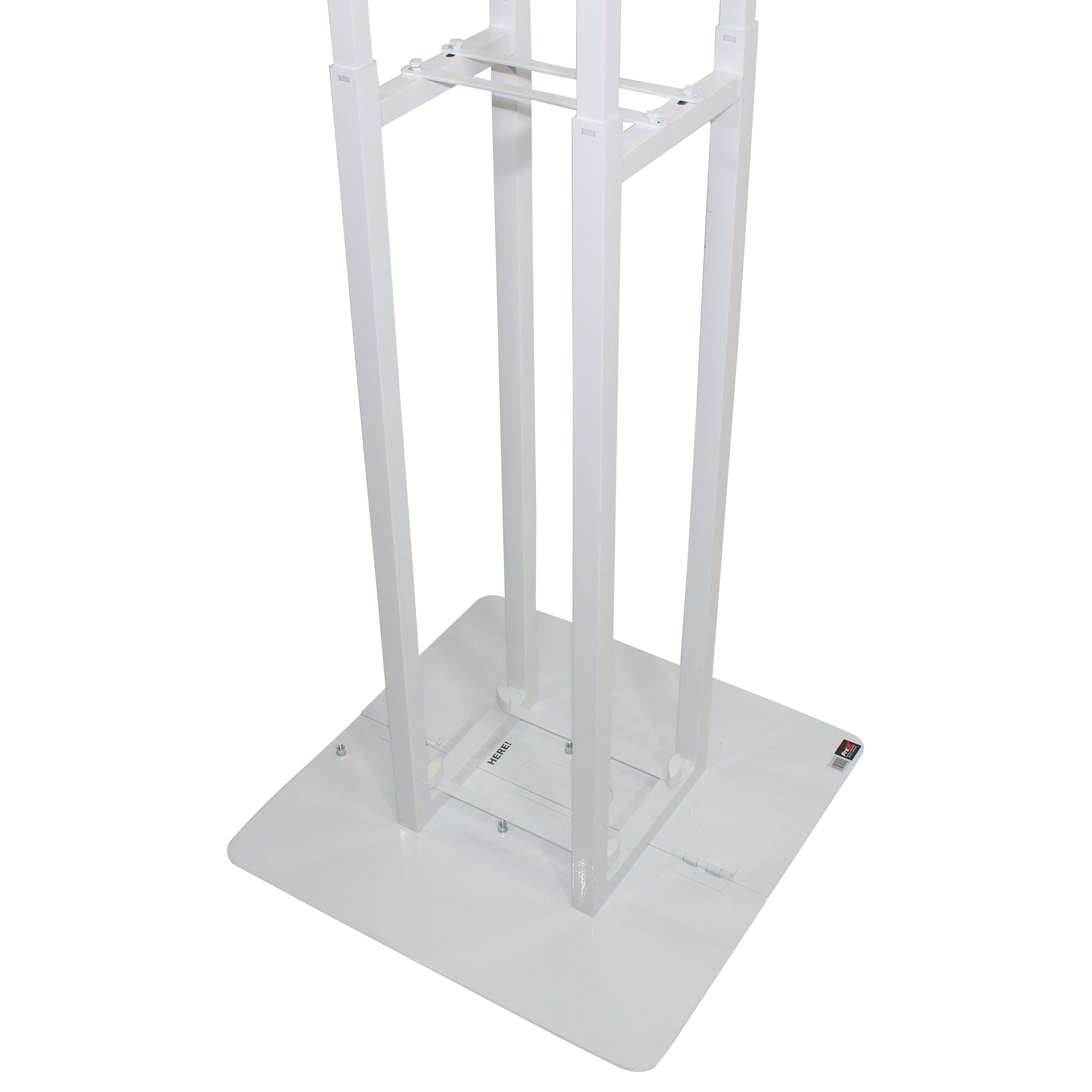 Flex Totem TV - 3ft to 6ft Height Adjustable Totem Stand Incl. TV Mount, Foldable Base Plate and Speaker Stud
