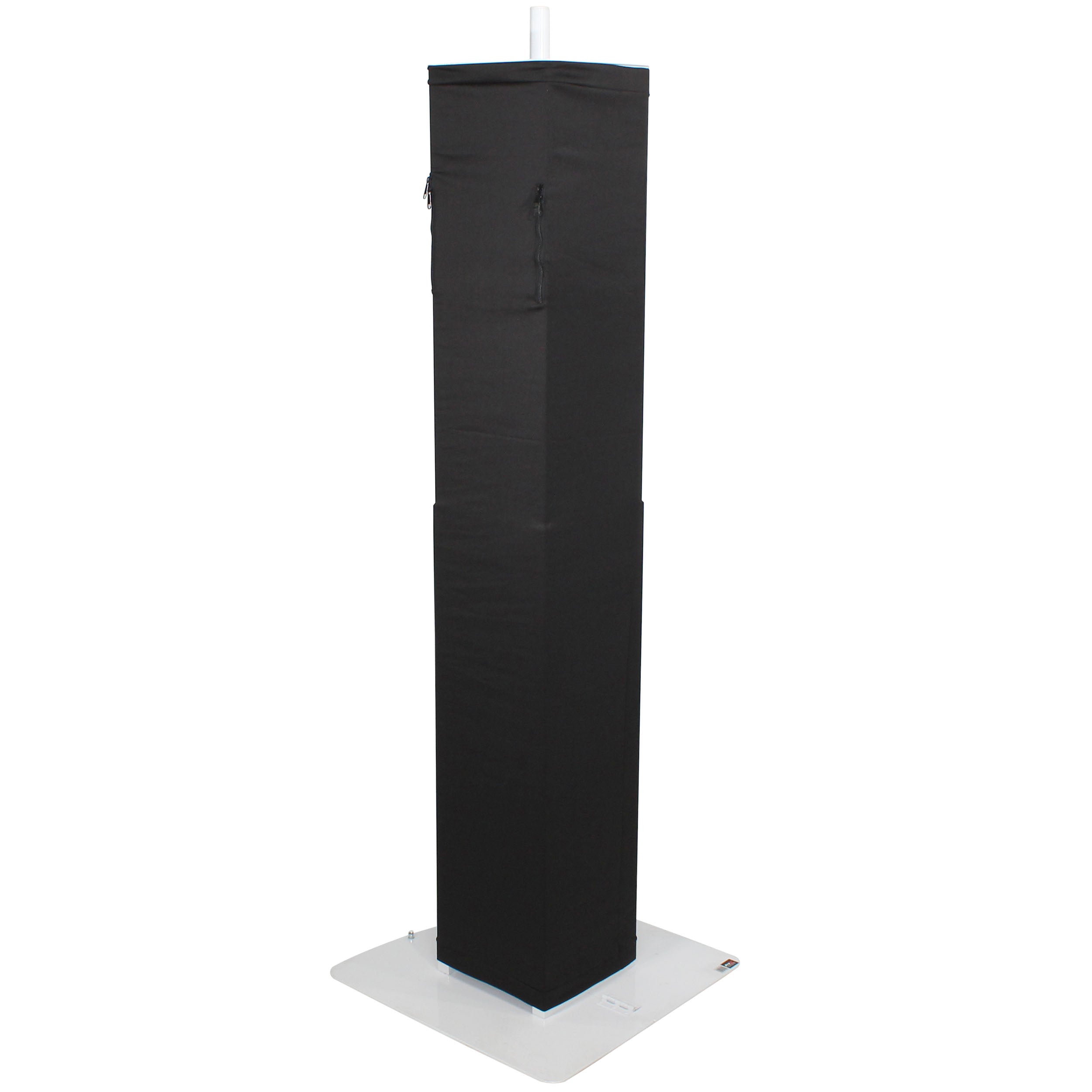 Flex Totem TV - 3ft to 6ft Height Adjustable Totem Stand Incl. TV Mount, Foldable Base Plate and Speaker Stud