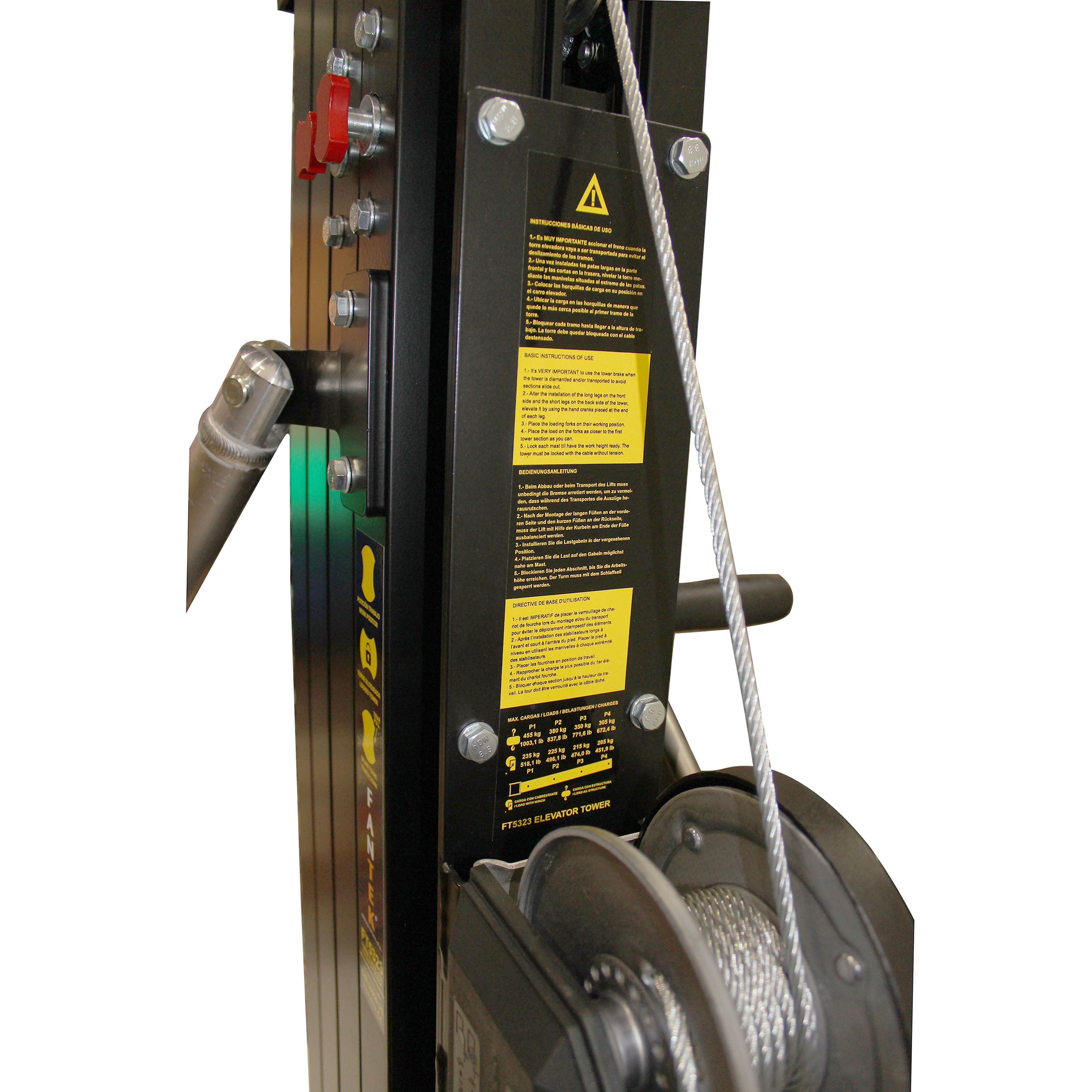 FANTEK Spain Compact Front Loading Lifting Line Array Systems Tower 518 lbs Cap Max Height 16 ft Incl Line Array Adapter