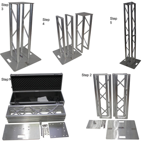 Flex Tower Totem Package - Adjustable 6.56ft or 3.28ft With Road Case