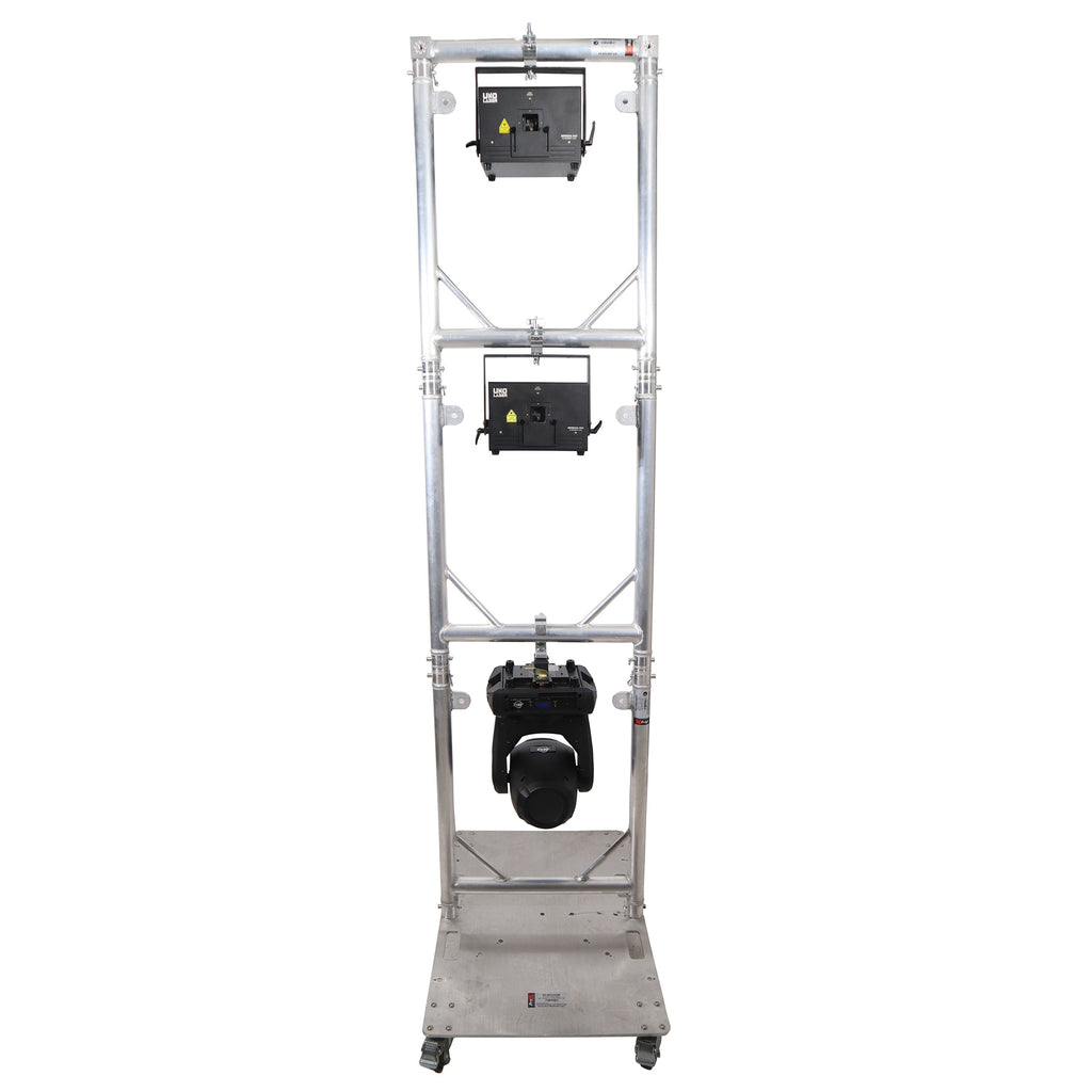 Truss Modular 3X Rapid U Grid Trio Package for Lighting - Moving Heads W-Rolling Aluminum Baseplate