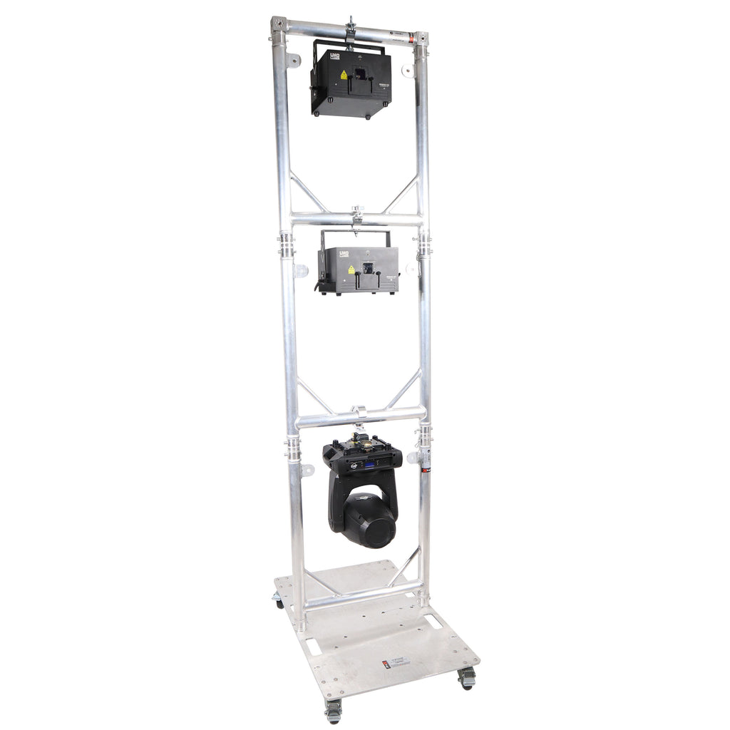 Truss Modular 3X Rapid U Grid Trio Package for Lighting - Moving Heads W-Rolling Aluminum Baseplate