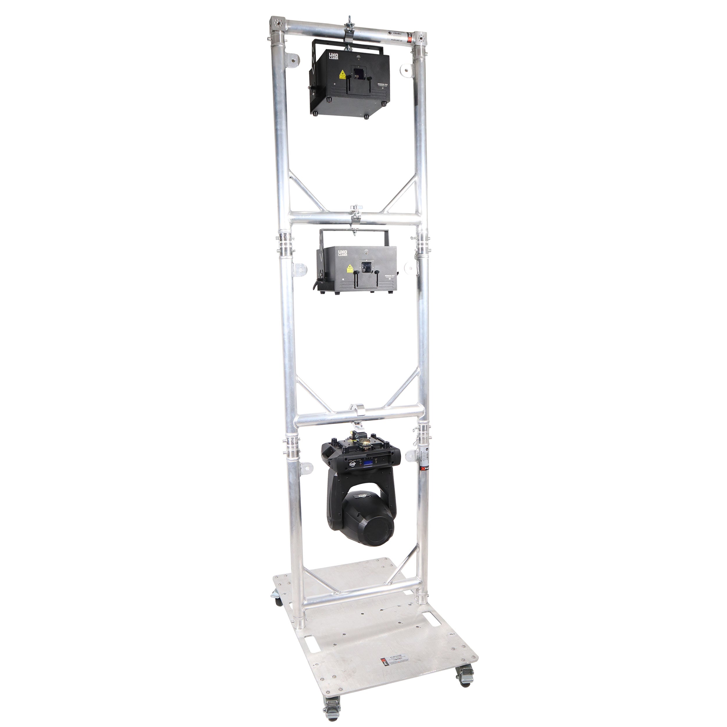 Truss Modular 3X Rapid U Grid Trio Package for Lighting - Moving Heads W-Rolling Aluminum Baseplate