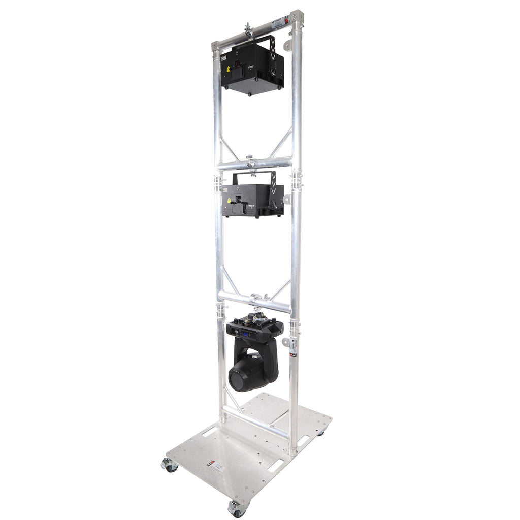 Truss Modular 3X Rapid U Grid Trio Package for Lighting - Moving Heads W-Rolling Aluminum Baseplate