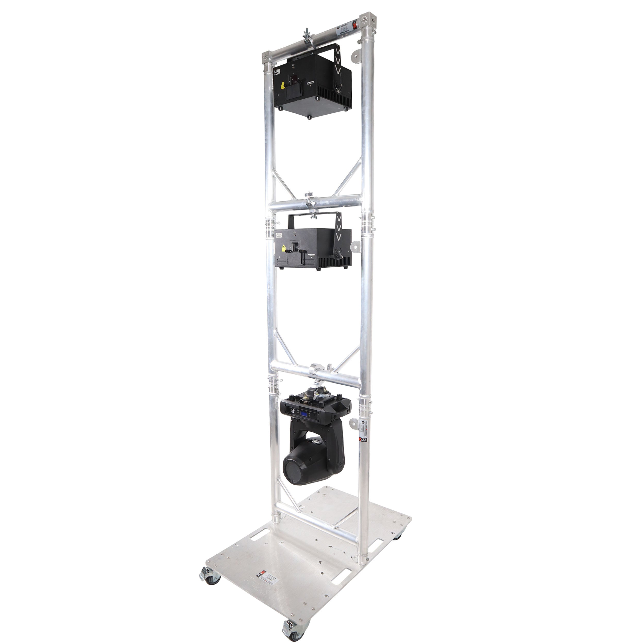 Truss Modular 3X Rapid U Grid Trio Package for Lighting - Moving Heads W-Rolling Aluminum Baseplate