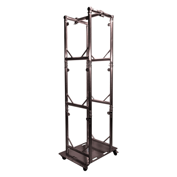 Truss Modular 6X Rapid U Grid Trio Package for Lighting - Moving Heads W-Rolling Aluminum Baseplate | Black Finish