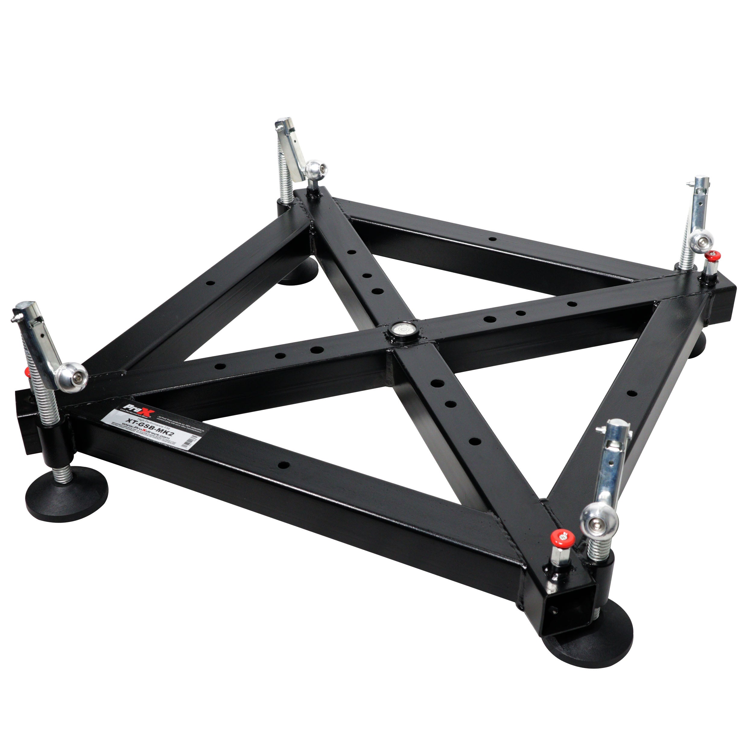 Universal Vertical Tower Truss Ground Support Base on Wheels with Leveling Jacks for F34, F44 and 12" Bolt truss