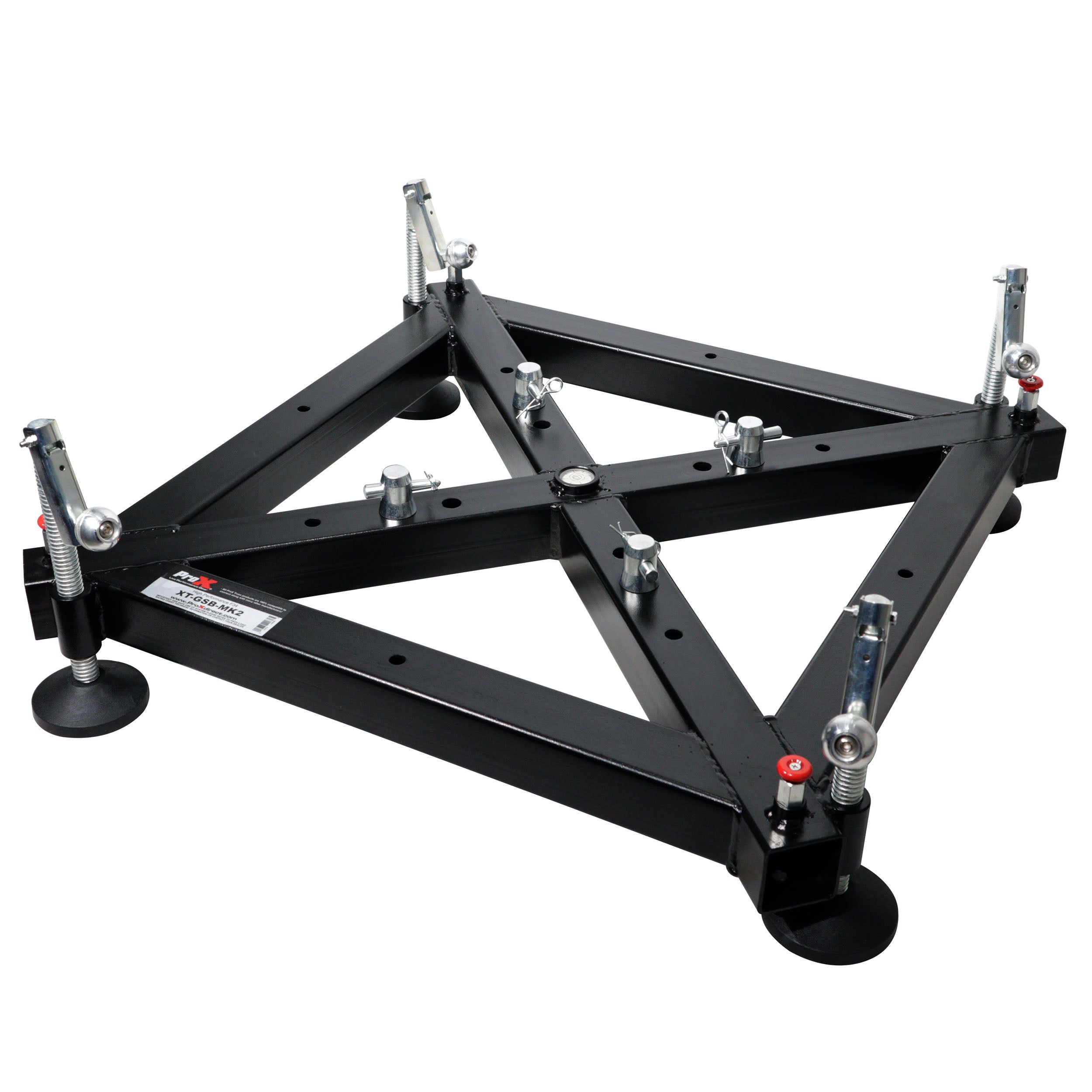 Universal Vertical Tower Truss Ground Support Base on Wheels with Leveling Jacks for F34, F44 and 12" Bolt truss
