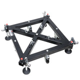Universal Vertical Tower Truss Ground Support Base on Wheels with Leveling Jacks for F34, F44 and 12" Bolt truss