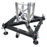 Universal Vertical Tower Truss Ground Support Base on Wheels with Leveling Jacks for F34, F44 and 12" Bolt truss
