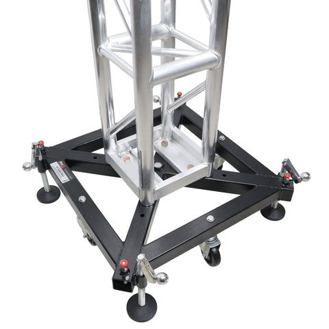 Universal Vertical Tower Truss Ground Support Base on Wheels with Leveling Jacks for F34, F44 and 12