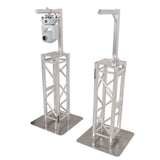 Set of 2 Inverted Lighting Mount Top Plates with 24"H and 16"L, 2" OD Arm