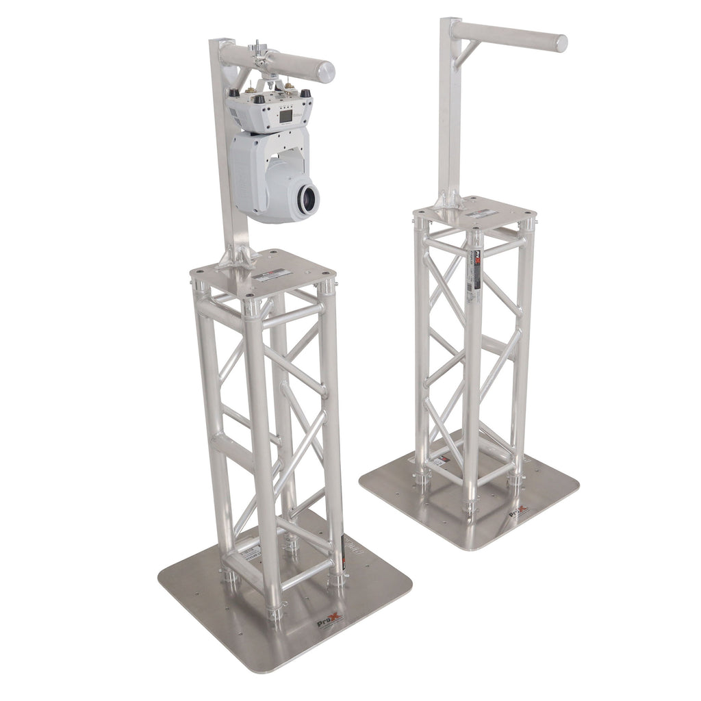 Set of 2 Inverted Lighting Mount Top Plates with 24"H and 16"L, 2" OD Arm
