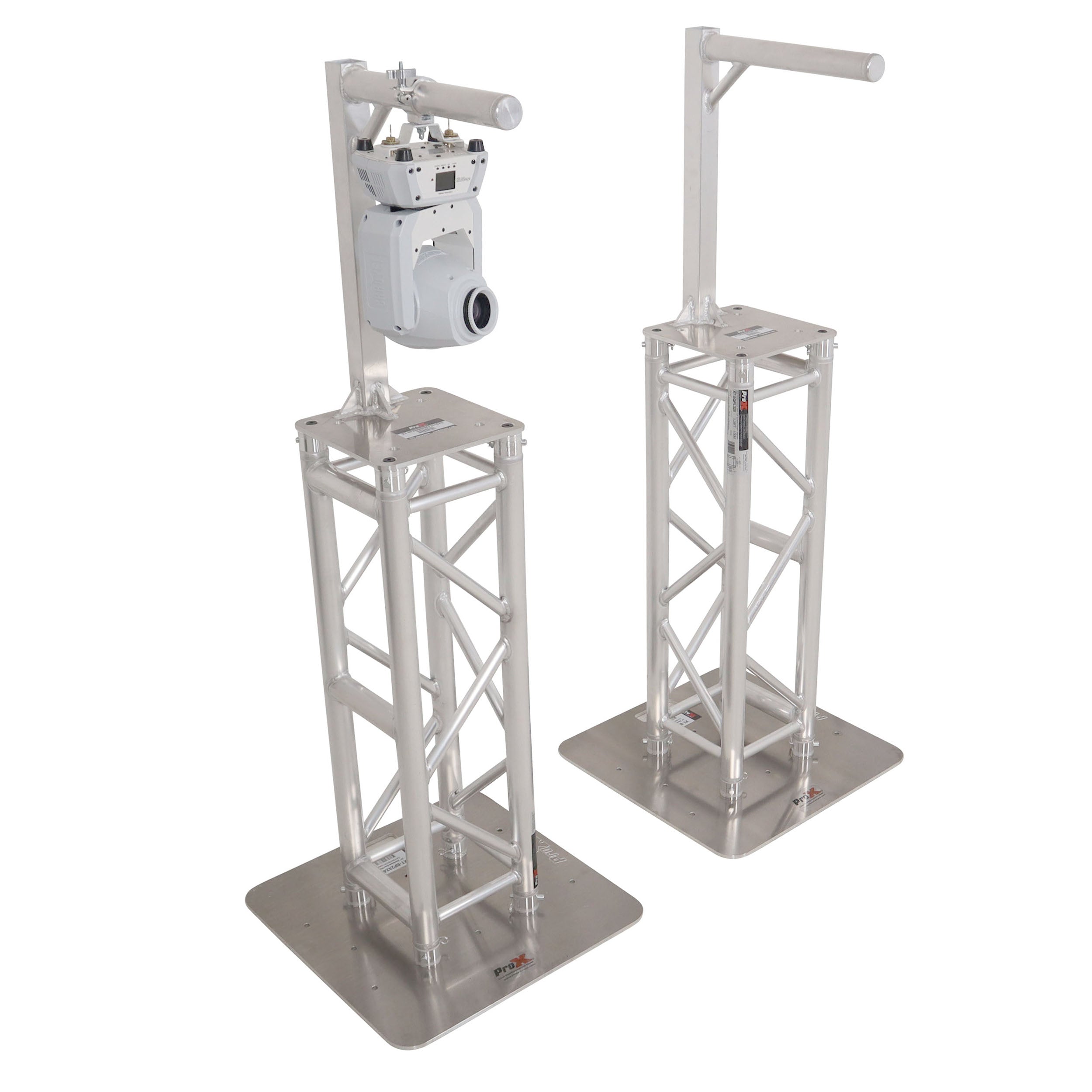 Set of 2 Inverted Lighting Mount Top Plates with 24"H and 16"L, 2" OD Arm