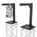 Set of 2 Inverted Lighting Mount Top Plates with 24"H and 16"L, 2" OD Arm in Black