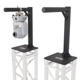 Set of 2 Inverted Lighting Mount Top Plates with 24"H and 16"L, 2" OD Arm in Black