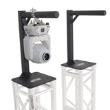 Set of 2 Inverted Lighting Mount Top Plates with 24"H and 16"L, 2" OD Arm in Black