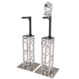 Set of 2 Inverted Lighting Mount Top Plates with 24"H and 16"L, 2" OD Arm in Black