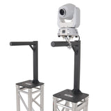 Set of 2 Inverted Lighting Mount Top Plates with 24"H and 16"L, 2" OD Arm in Black