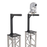 Set of 2 Inverted Lighting Mount Top Plates with 24"H and 16"L, 2" OD Arm in Black