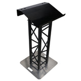 Truss Lectern 24" Black Powder Finish Aluminum Fits F34 w/ 4x Punched for D-Series Connectors