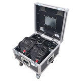 Set of Two 2-Ton 30' Ft. Manual Chain Hoist with ATA Flight Style Road Case for stage truss roof system and line array speakers