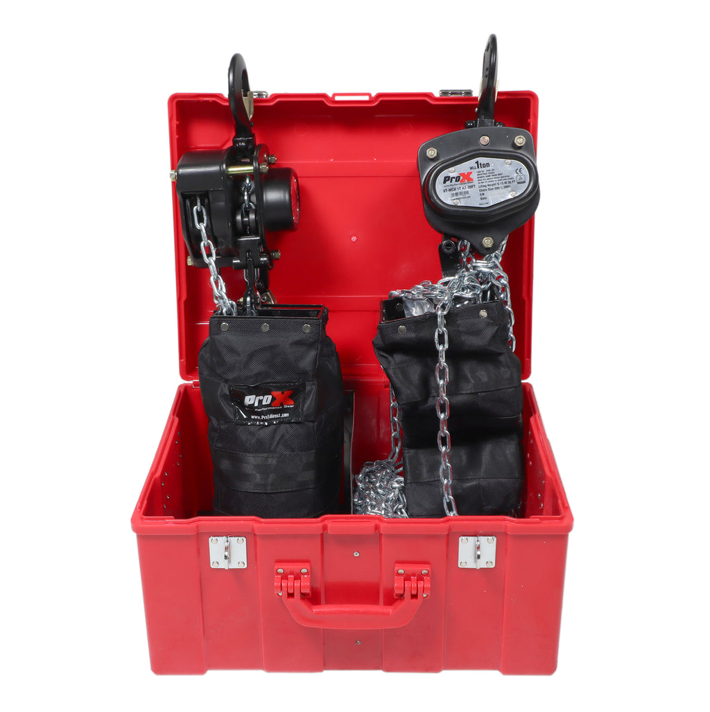 Pair of 1 Ton Manual Chain Hoist with 30 Ft (9 M) Chain for Stage Truss roof system and line array speakers