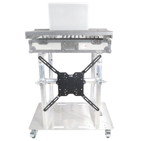 Modular Mobile Media TV DJ Station Booth for ProX XT-GRU Rapid Grid Modular System and base plate with wheels