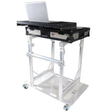 Modular Mobile Media TV DJ Station Booth for ProX XT-GRU Rapid Grid Modular System and base plate with wheels