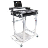 Modular Mobile Media TV DJ Station Booth for ProX XT-GRU Rapid Grid Modular System and base plate with wheels