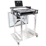Modular Mobile Media TV DJ Station Booth for ProX XT-GRU Rapid Grid Modular System and base plate with wheels