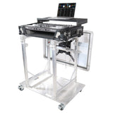 Modular Mobile Media TV DJ Station Booth for ProX XT-GRU Rapid Grid Modular System and base plate with wheels