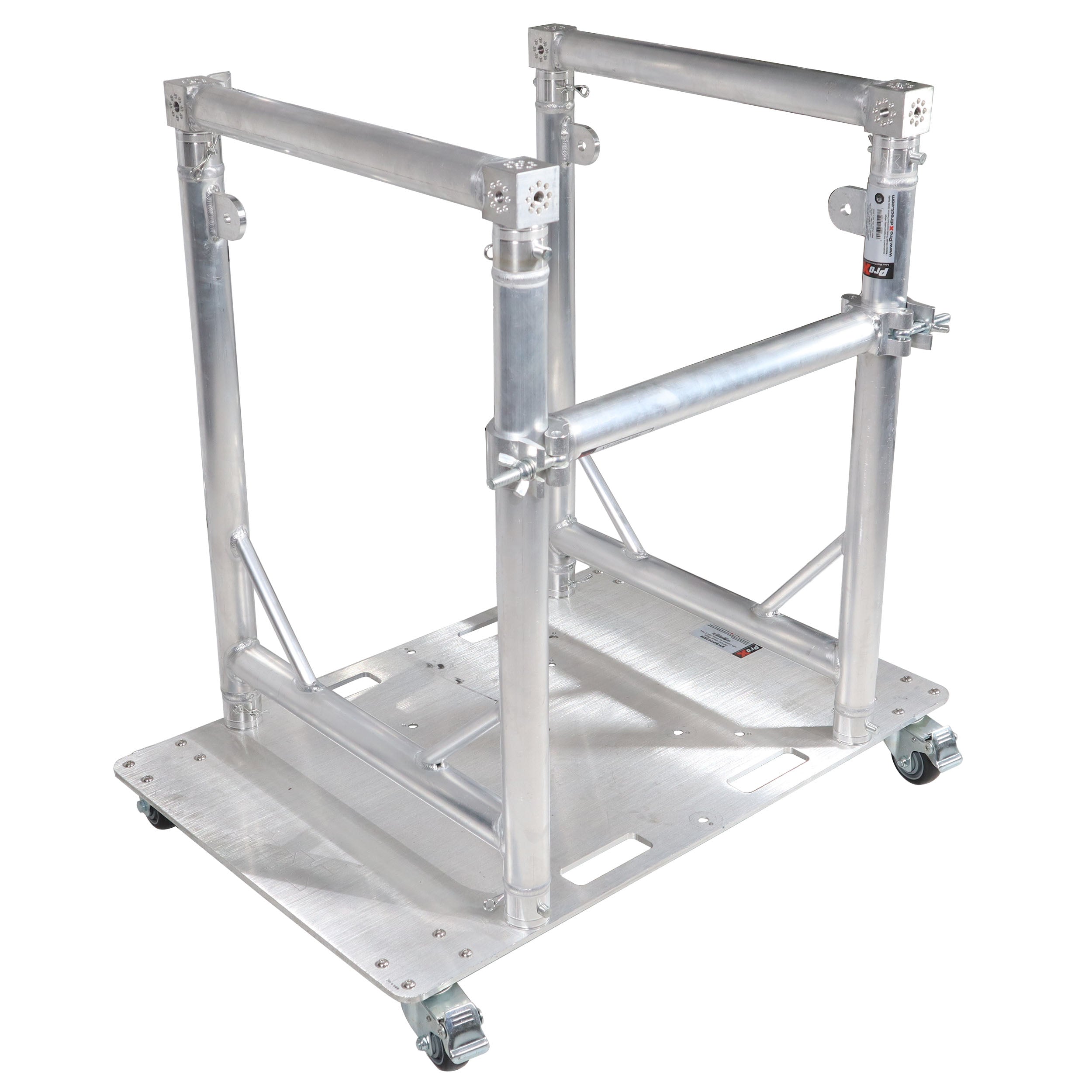 Modular Mobile Media TV DJ Station Booth for ProX XT-GRU Rapid Grid Modular System and base plate with wheels