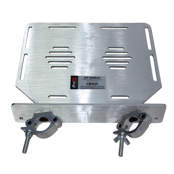 Aluminum Truss Shelf with Dual O-Style Pro Clamps 14"x16" Shelf Space Fit F34 Truss And Bolted 12"Box Truss