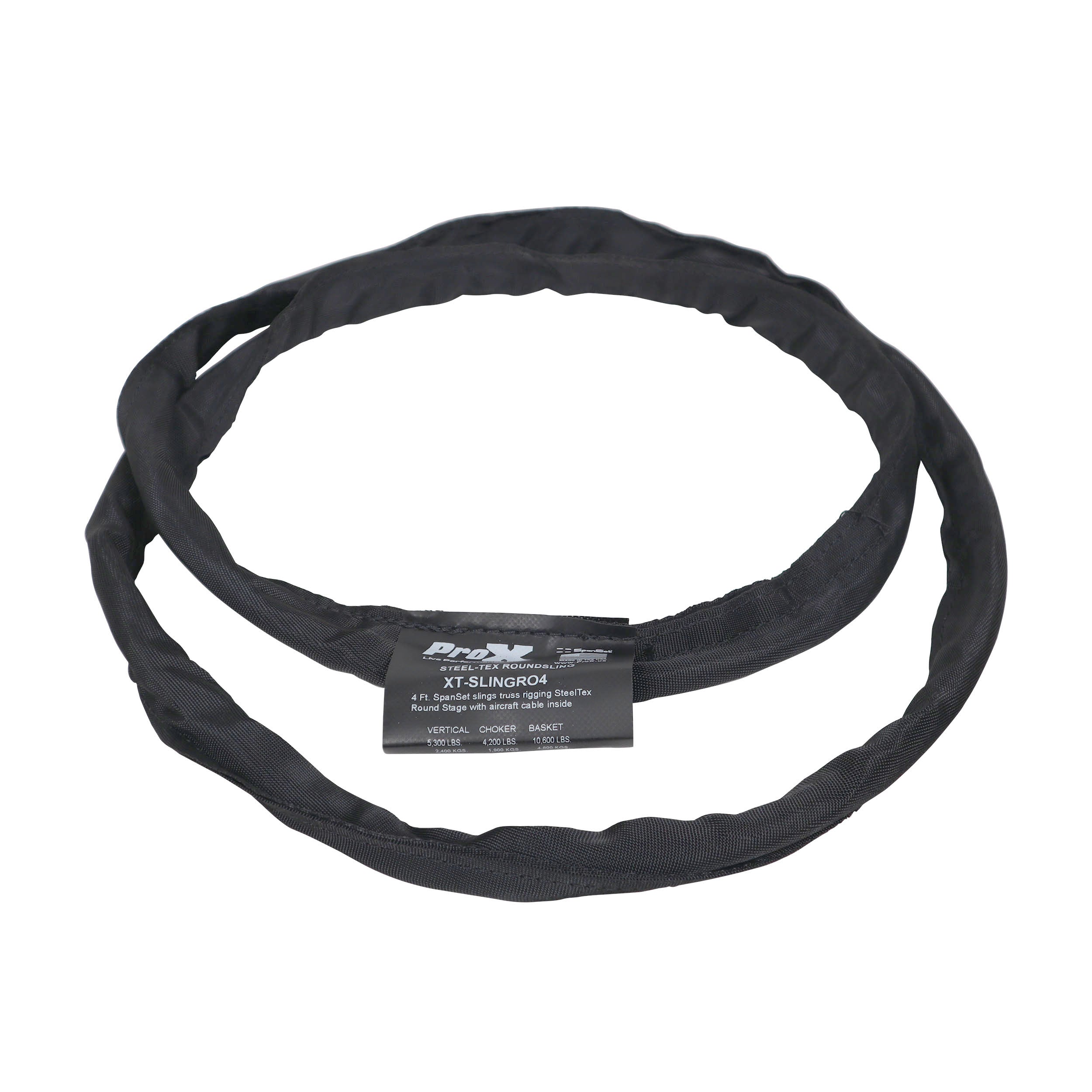 4ft SpanSet slings truss rigging SteelTex™ Round Stage with aircraft steel cable inside - Made in USA