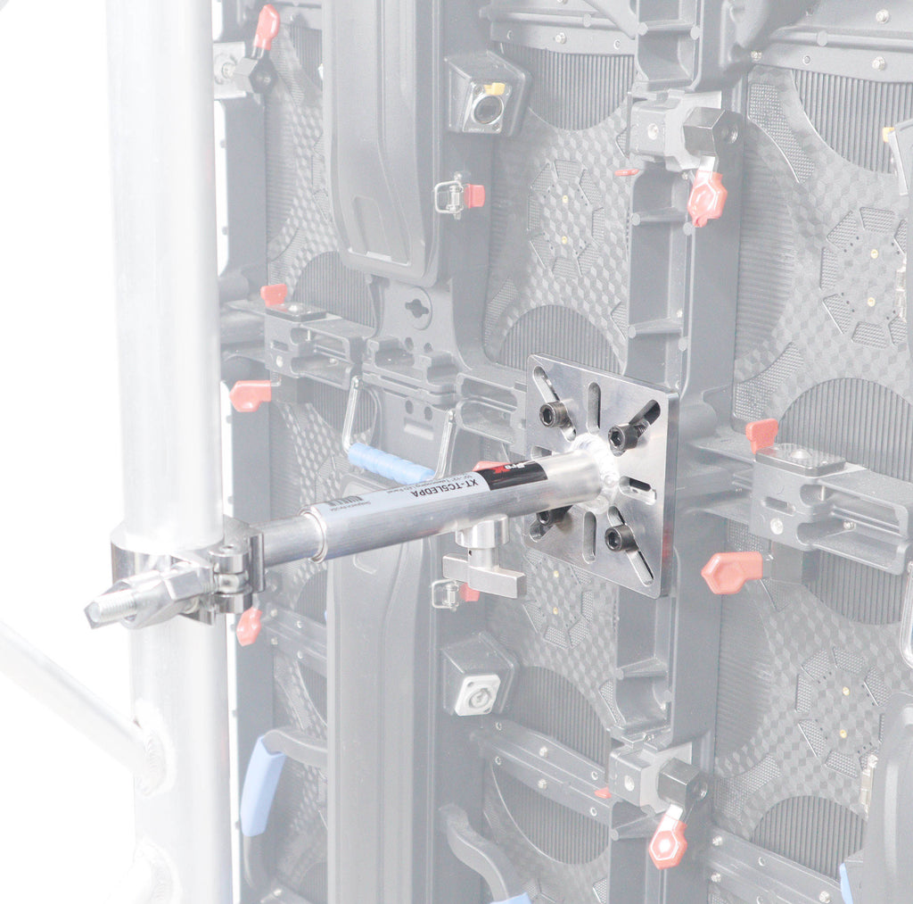 10-13" LED Panel Wall Mounting Plate to Extension 2" Pole Truss Clamp for Ground Stacking and Hanging.