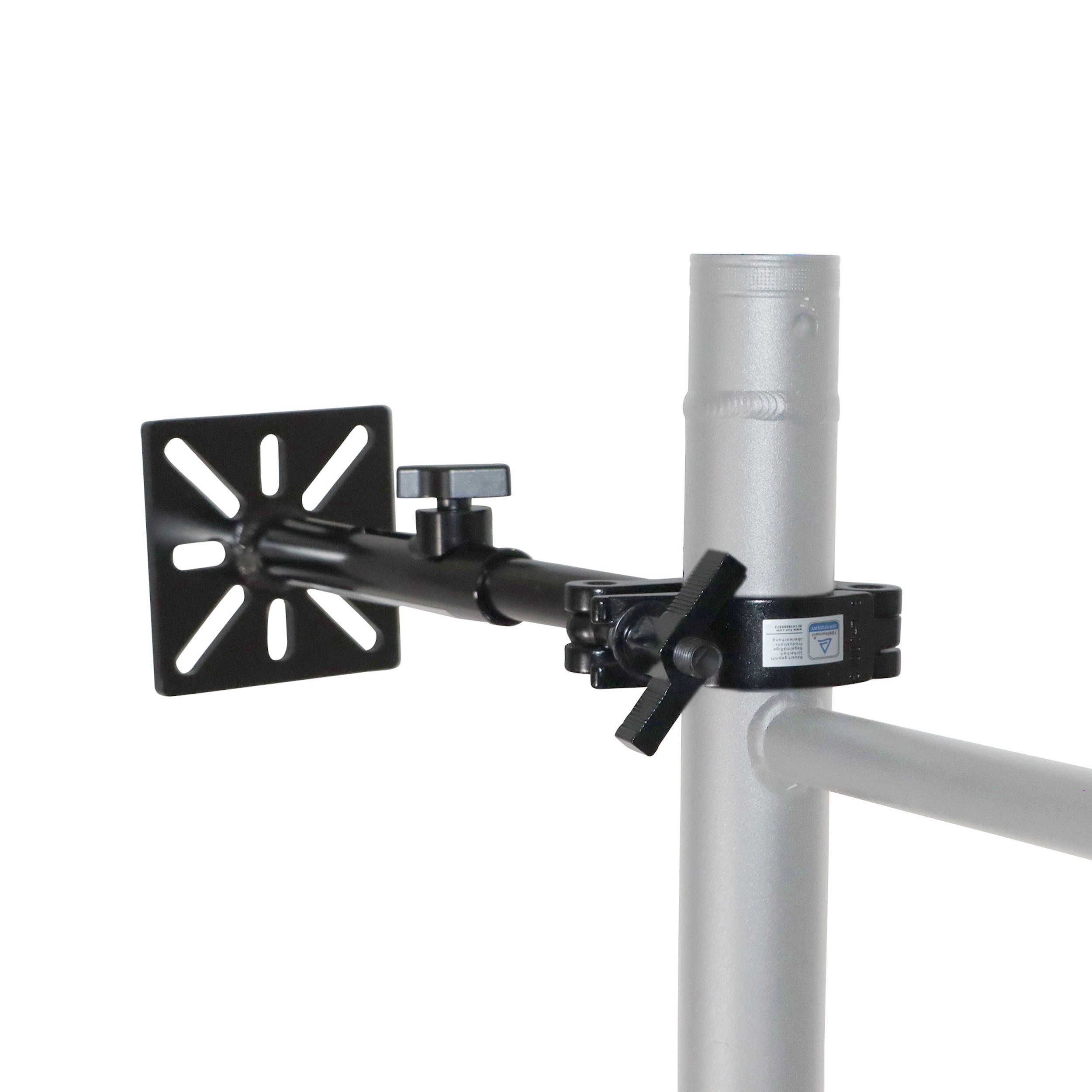 Black 10-13" LED Panel Wall Mounting Plate to Extension 2" Pole Truss Clamp for Ground Stacking and Hanging