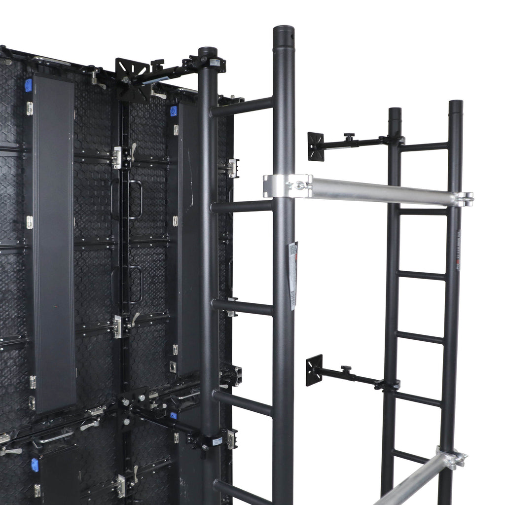 Black 10-13" LED Panel Wall Mounting Plate to Extension 2" Pole Truss Clamp for Ground Stacking and Hanging