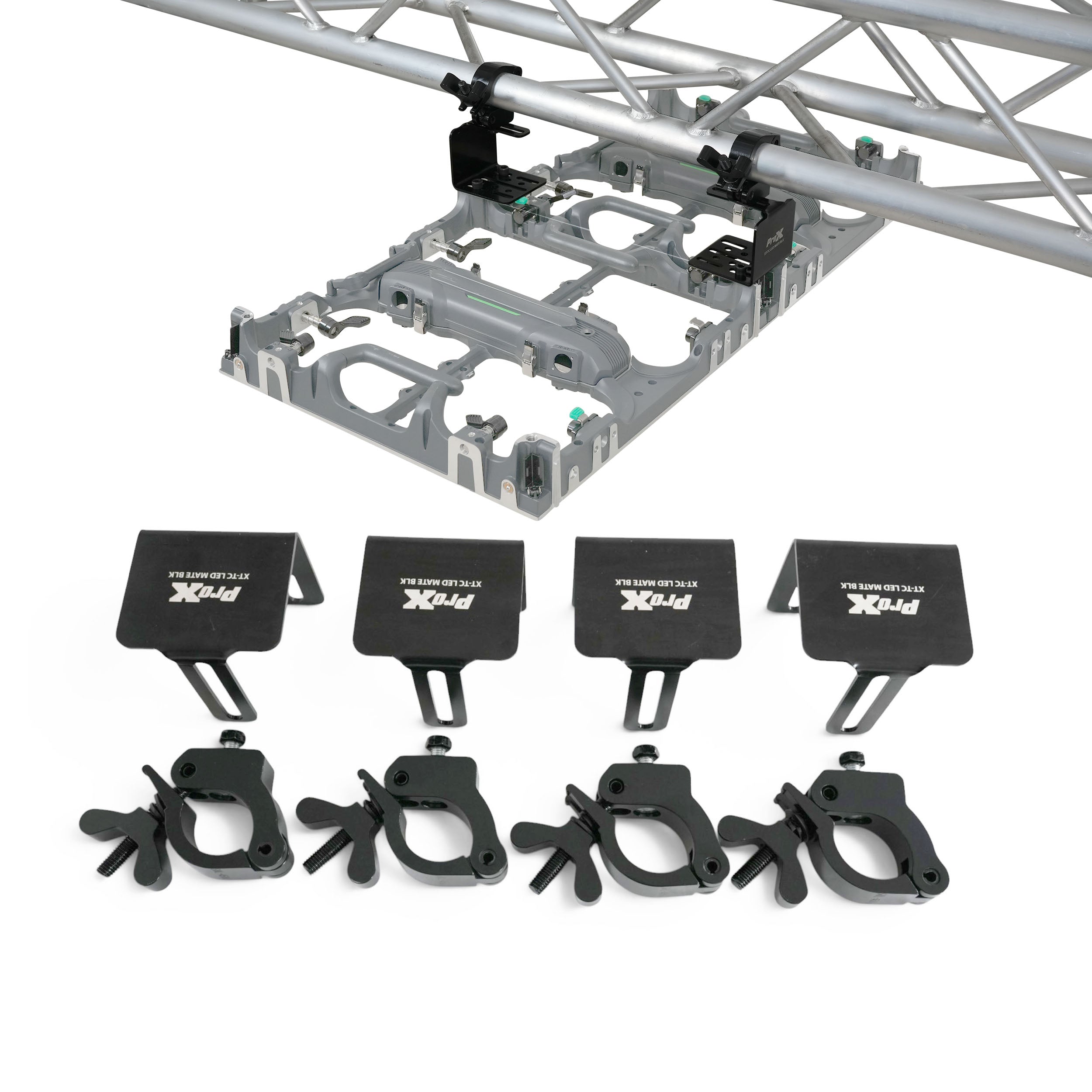 Set of 4 pcs, Direct LED Video panel To 2' Truss Pipe Included Clamp