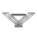 VERRAZANO V-Shape Aluminum Truss DJ Table with Elevated Monitor Shelves and 24" Base Plate
