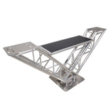 VERRAZANO V-Shape Aluminum Truss DJ Table with Elevated Monitor Shelves and 24" Base Plate
