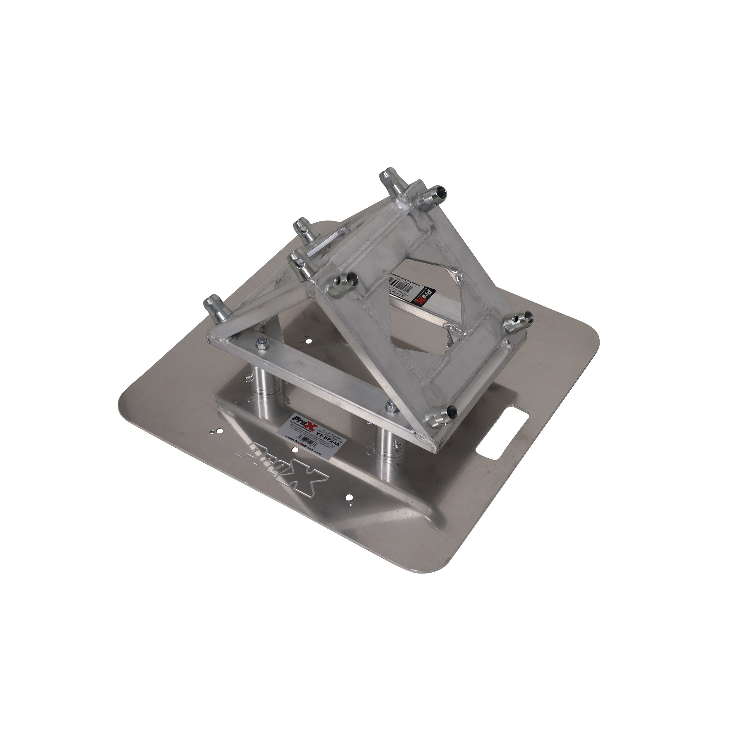 VERRAZANO V-Shape Aluminum Truss DJ Table with Elevated Monitor Shelves and 24" Base Plate