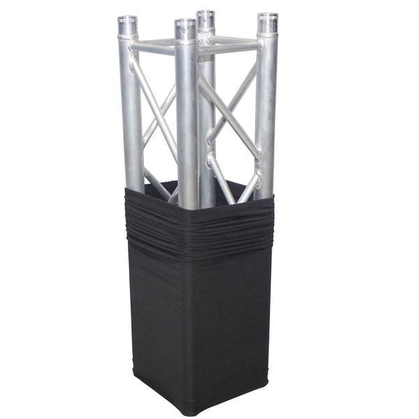 Black 3.28ft 1M Lycra Cover Scrim Sleeve fits 12In. Quad Box Truss Segment