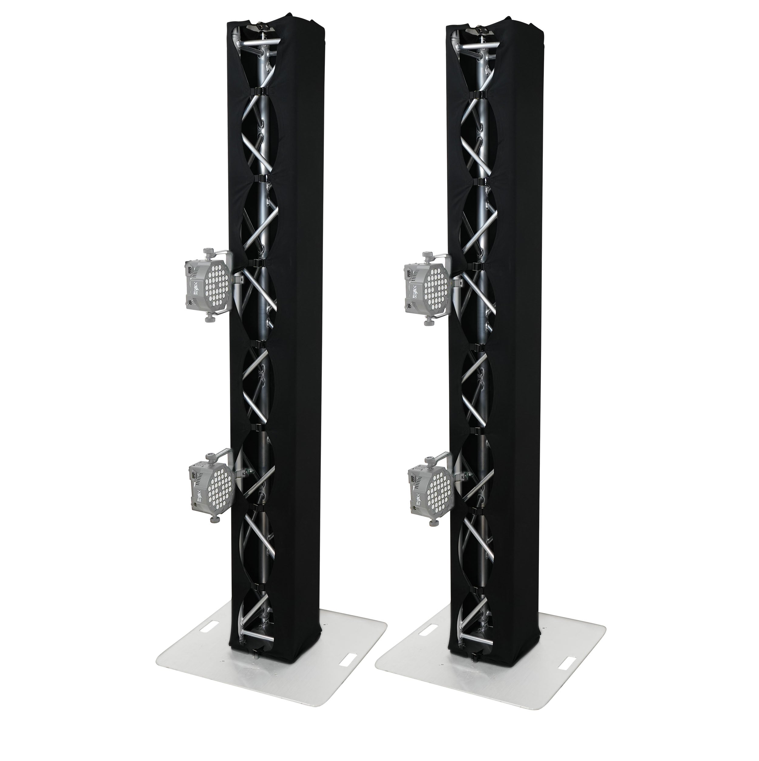 Pair 8.20 FT 2.50M Box Truss 3 Side Black Scrim Cover incl. Bag