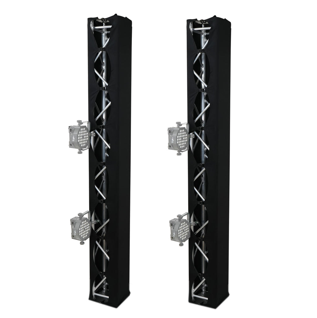 Pair 8.20 FT 2.50M Box Truss 3 Side Black Scrim Cover incl. Bag