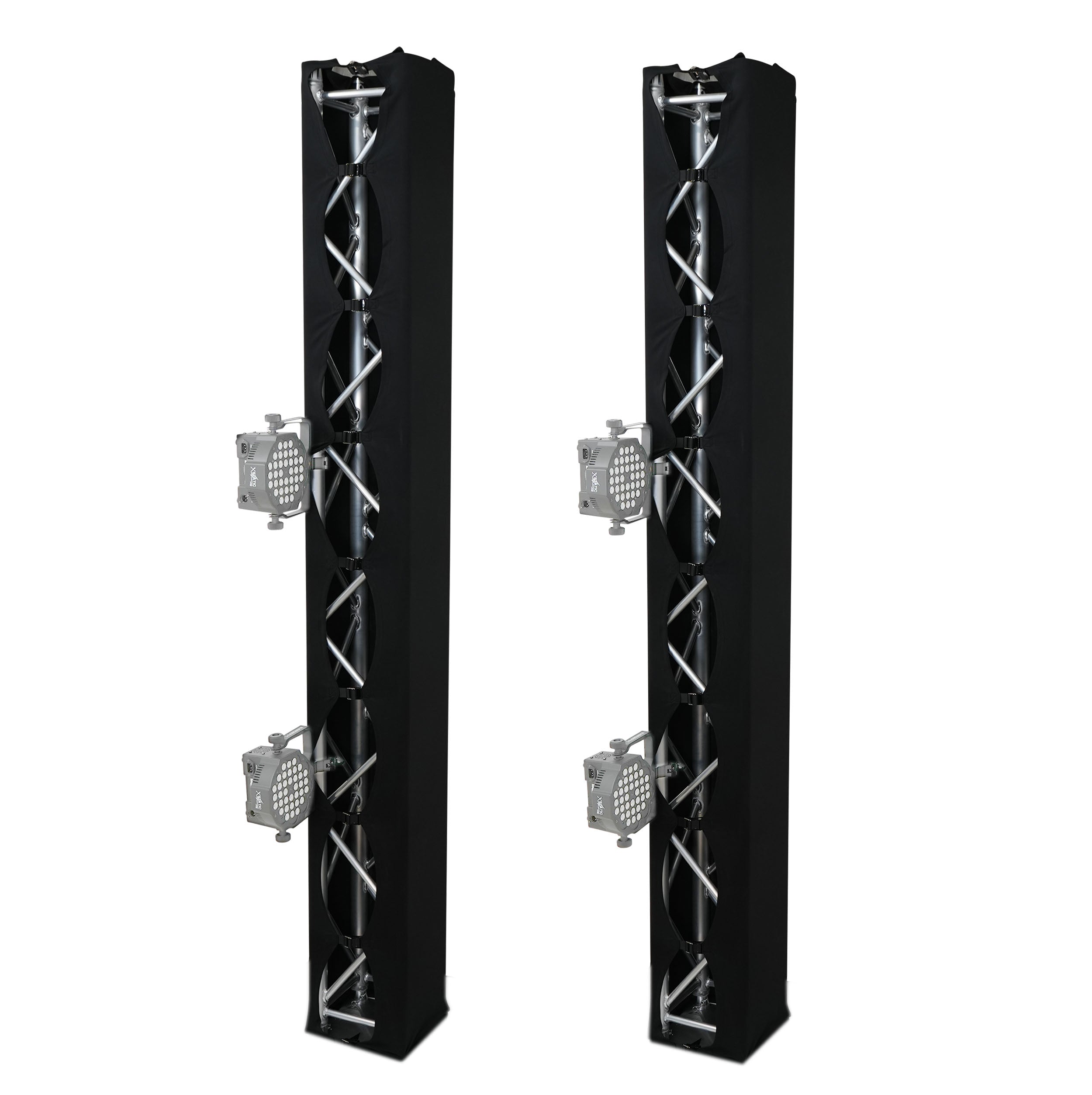 Pair 8.20 FT 2.50M Box Truss 3 Side Black Scrim Cover incl. Bag