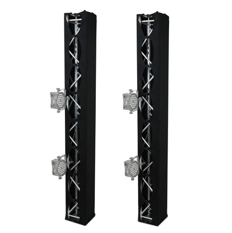 Pair 6.56 FT 2.00M Box Truss 3 Side Black Scrim Cover incl. Bag